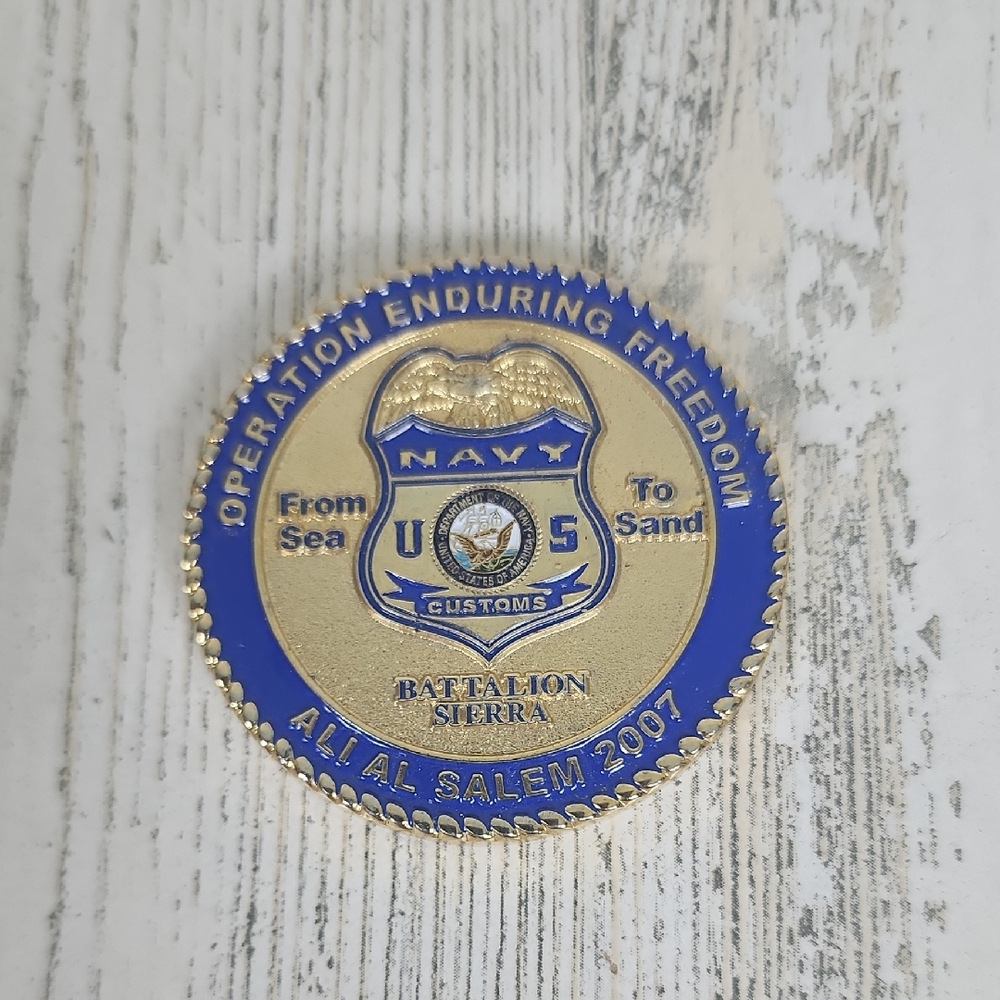 Operation Enduring Freedom Commemorative Challenge Coin US Navy Ali Al Salem 07